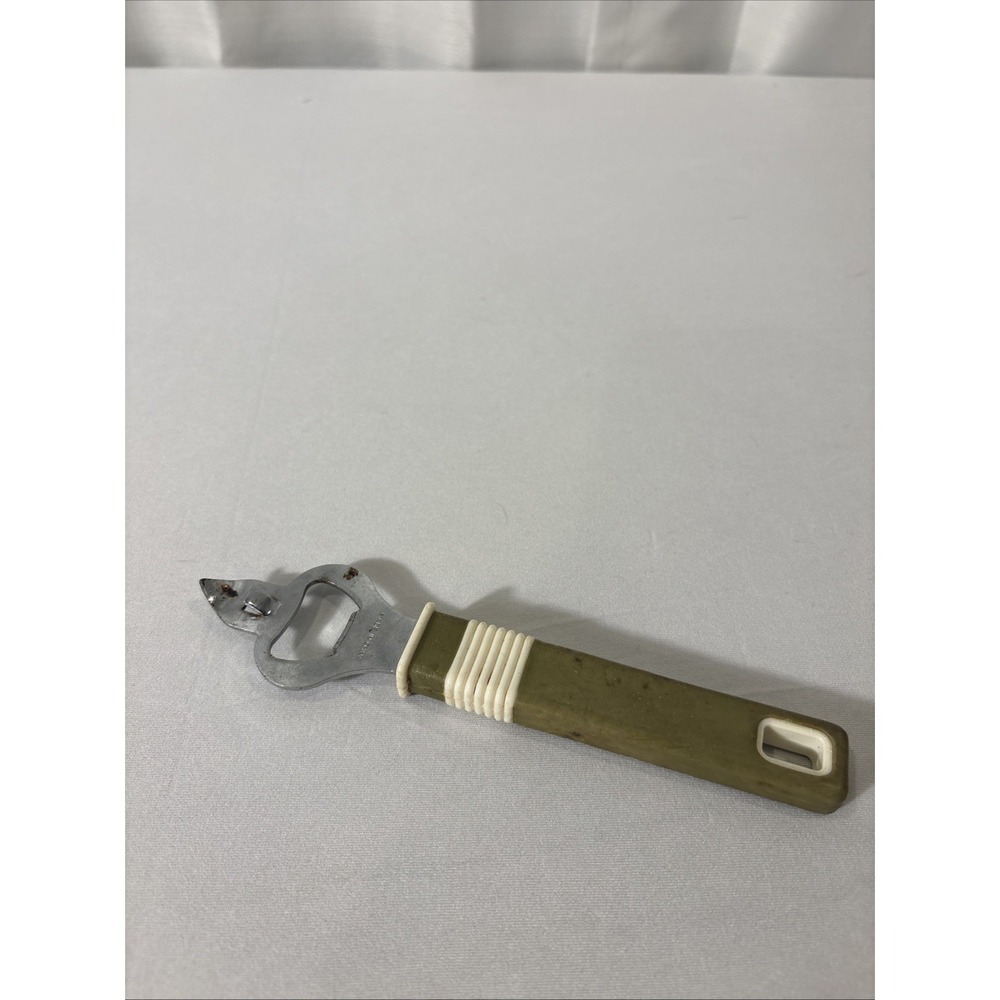 Vintage Kitchen Avacodo Green Bottle Jar Opener Church Key Utensil Lid Lift